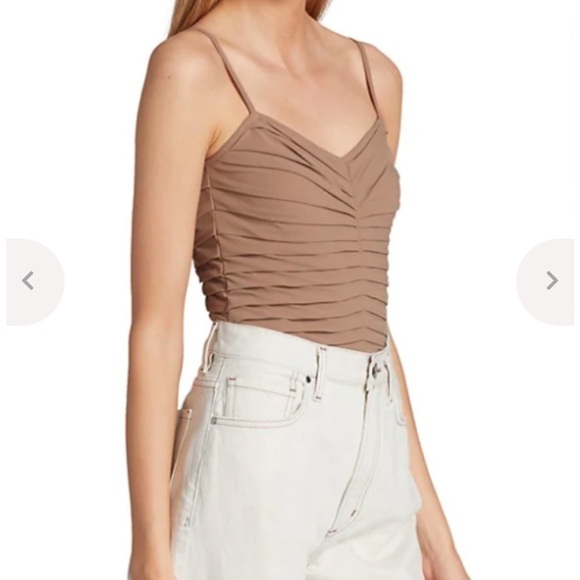 Goldsign Hutton Ruched Nude Bodysuit - Picture 3 of 11